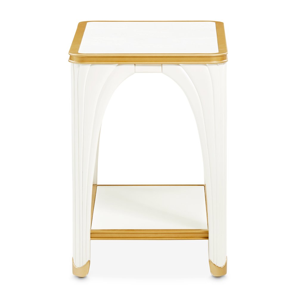La Terrazza End Table - Creamy Pearl