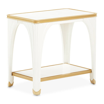 La Terrazza End Table - Creamy Pearl