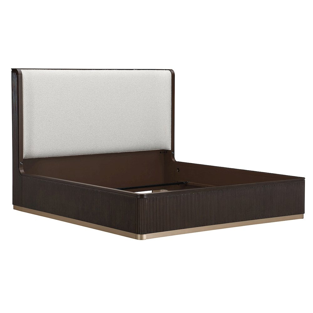 West Kensington Queen Bed - Buff/Medium Espresso