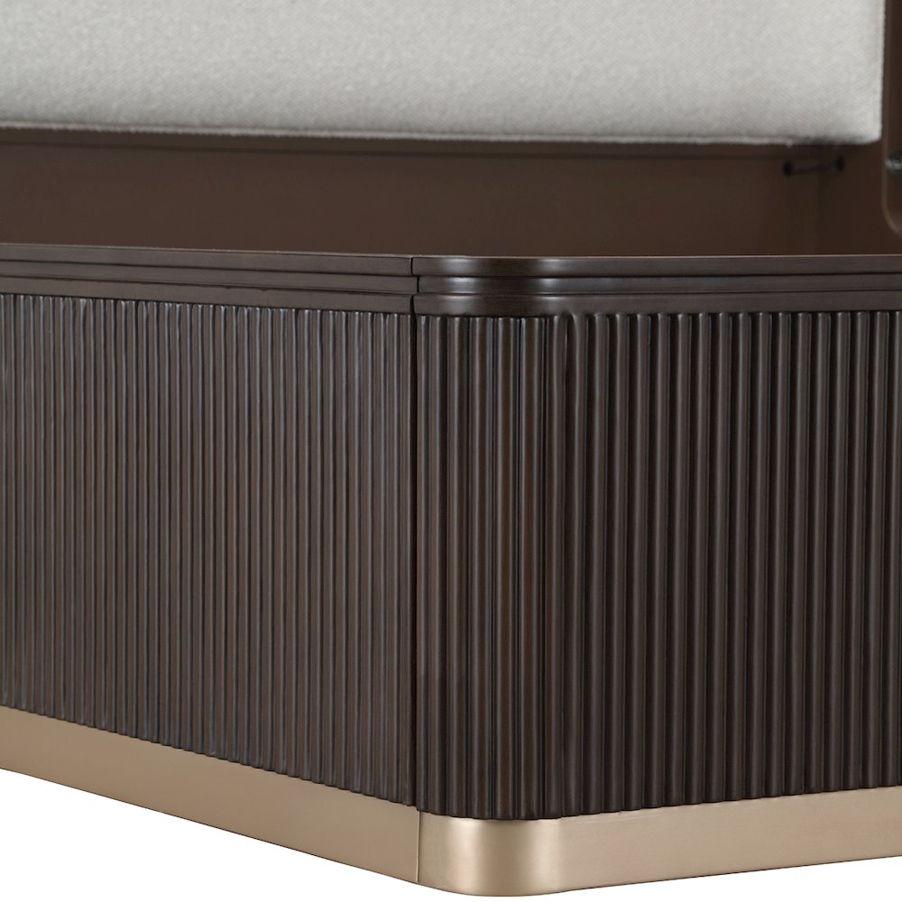 West Kensington Queen Bed - Buff/Medium Espresso