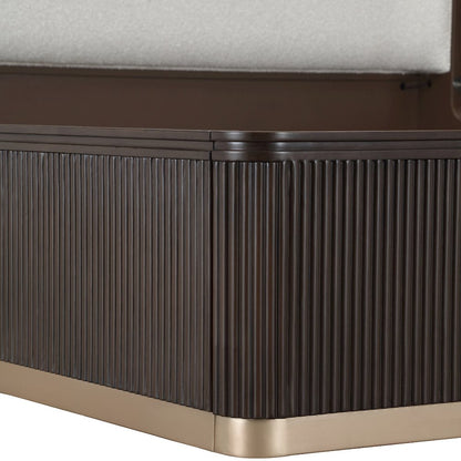 West Kensington Queen Bed - Buff/Medium Espresso