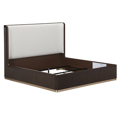 West Kensington Cal. King Bed - Buff/Medium Espresso