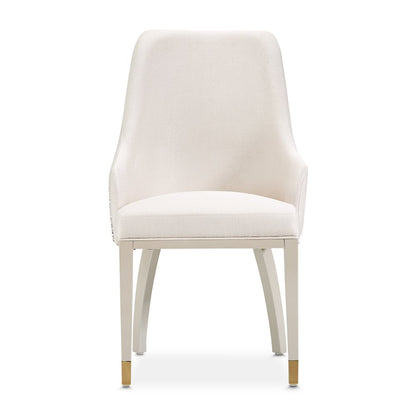 Carmela Dining Arm Chair - Shimmer Ivory
