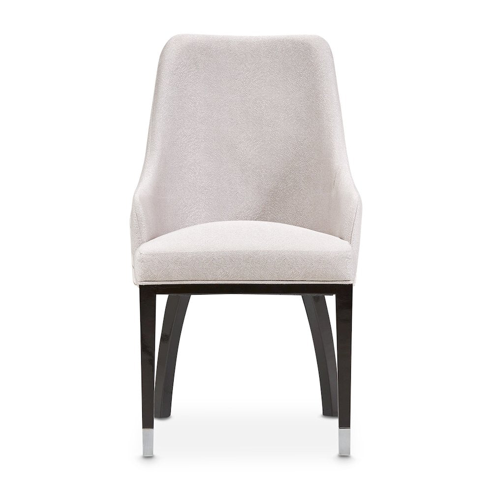 Carmela Dining Arm Chair - Glossy Charcoal Sand Set of 2