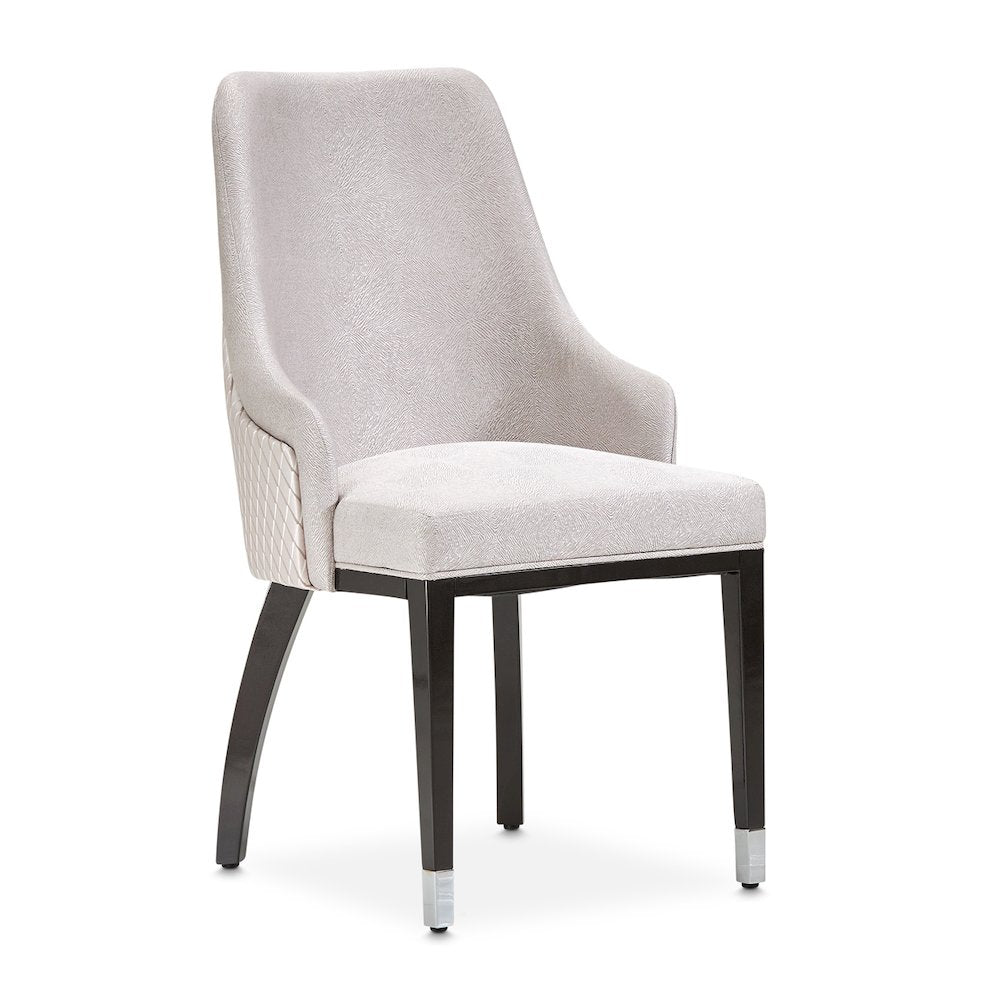 Carmela Dining Arm Chair - Glossy Charcoal Sand Set of 2