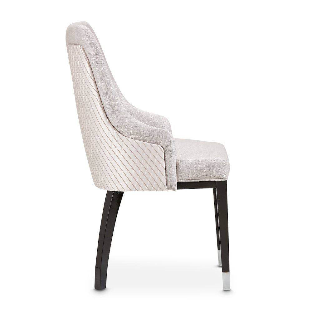 Carmela Dining Arm Chair - Glossy Charcoal Sand Set of 2