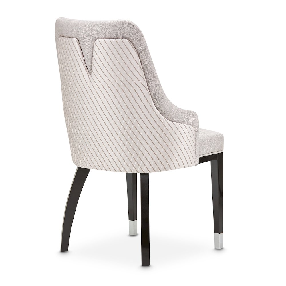 Carmela Dining Arm Chair - Glossy Charcoal Sand Set of 2