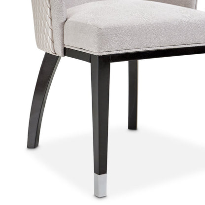 Carmela Dining Arm Chair - Glossy Charcoal Sand Set of 2