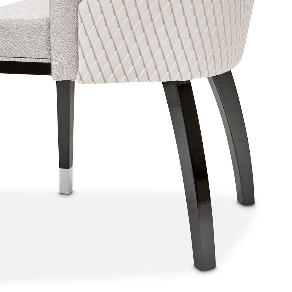 Carmela Dining Arm Chair - Glossy Charcoal Sand Set of 2