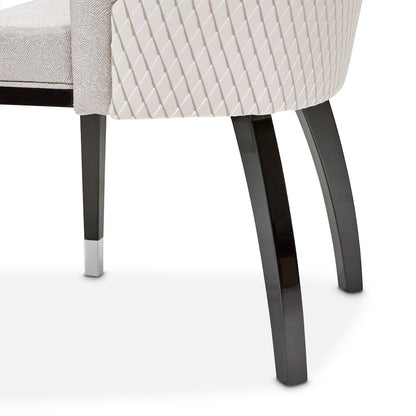 Carmela Dining Arm Chair - Glossy Charcoal Sand Set of 2