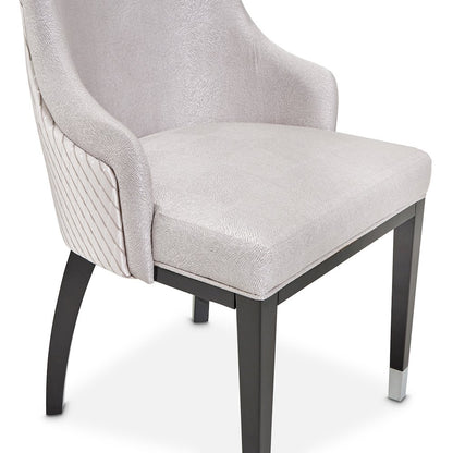 Carmela Dining Arm Chair - Glossy Charcoal Sand Set of 2