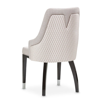 Carmela Dining Arm Chair - Glossy Charcoal Sand Set of 2