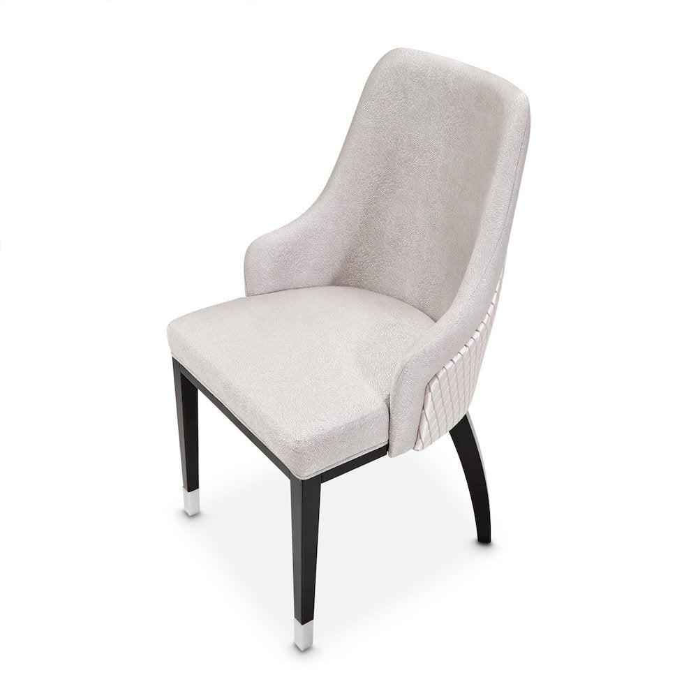 Carmela Dining Arm Chair - Glossy Charcoal Sand Set of 2