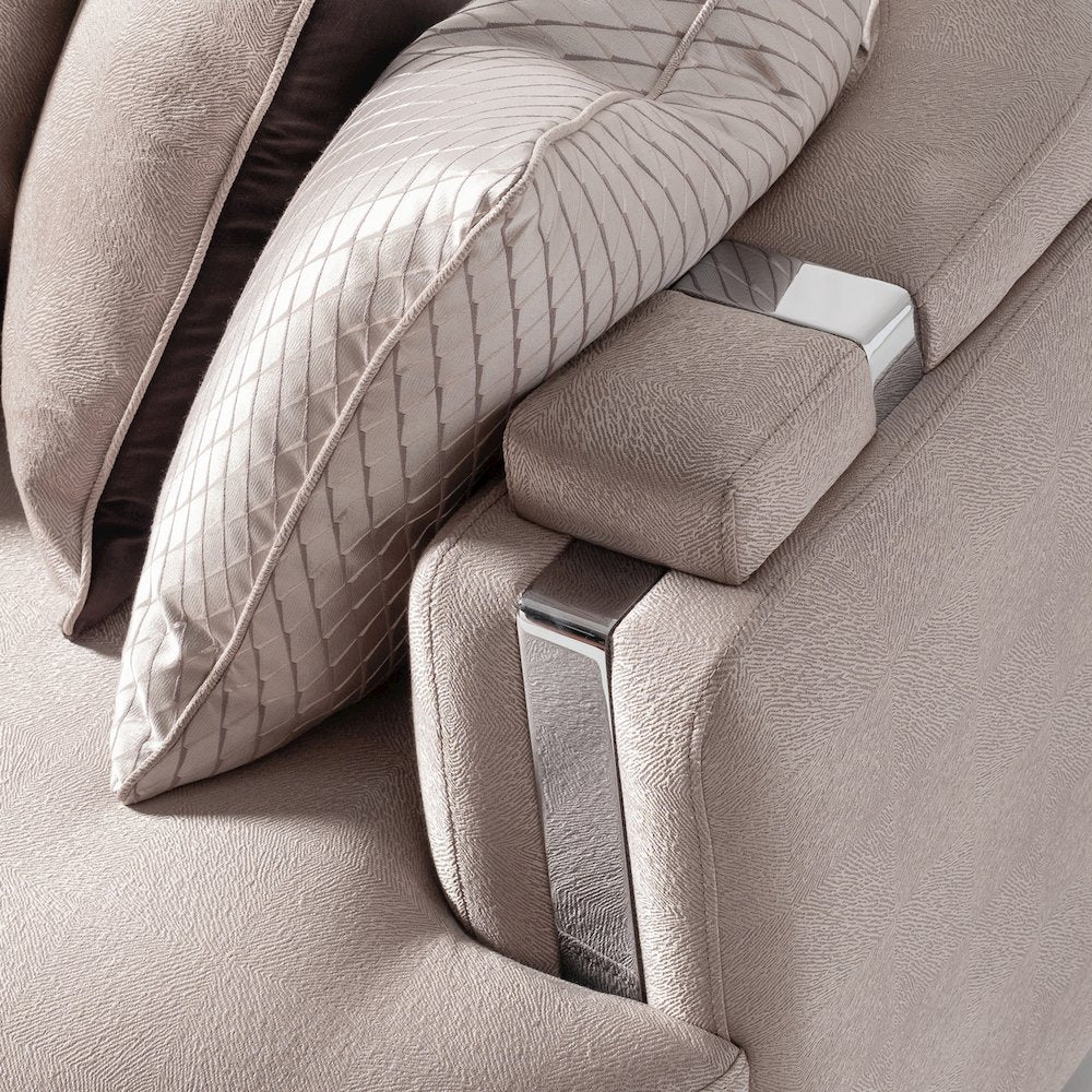Carmela Mansion Sofa - Zinc/Silver