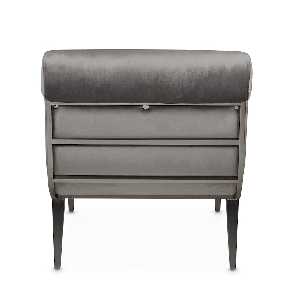 Roxbury Park Velvet Chaise - Gray Pearl/Stainless Steel