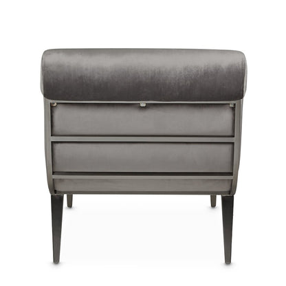 Roxbury Park Velvet Chaise - Gray Pearl/Stainless Steel