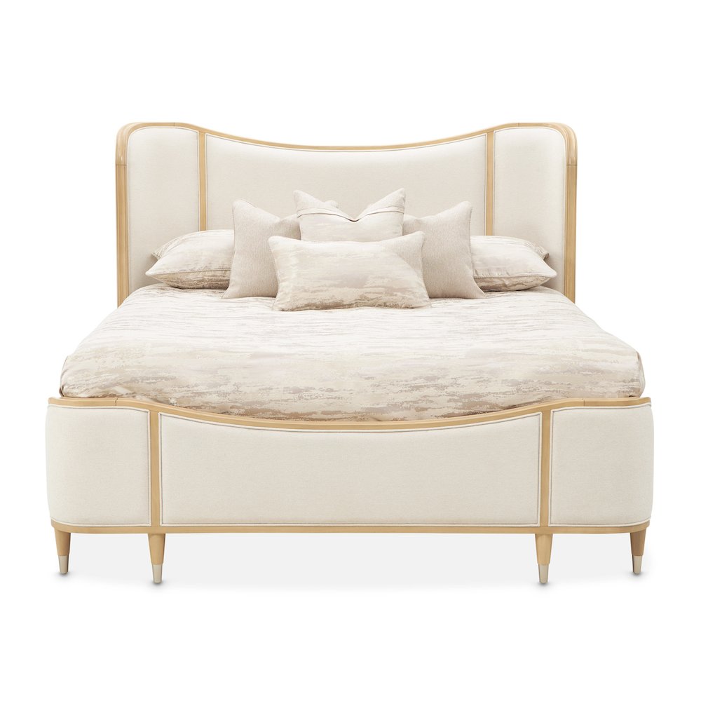 Camellia Field King Upholstered Bed - Caramel