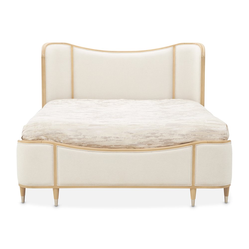Camellia Field King Upholstered Bed - Caramel