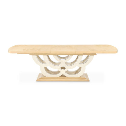 Camellia Field Rectangular Pedestal Dining Table - Caramel