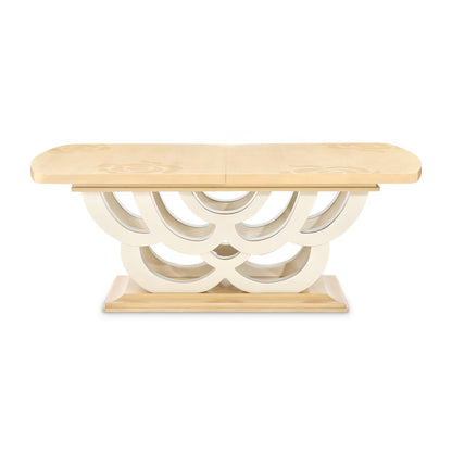 Camellia Field Rectangular Pedestal Dining Table - Caramel