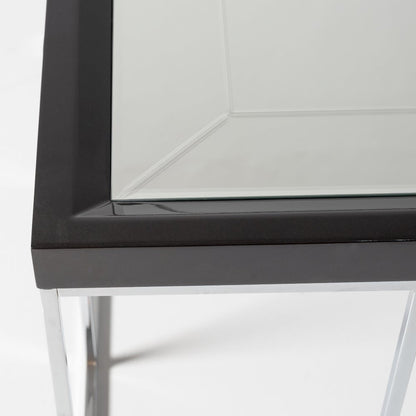 Carmela End Table - Glossy Charcoal Sand