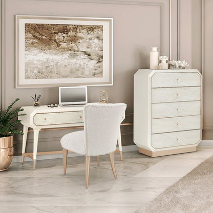 La Rachelle Vanity Set with Mirror & Chair - Champagne