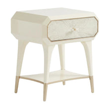 Champagne 1-Drawer Nightstand with Acrylic Finish and Modern Design