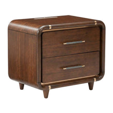 Nightstand with Wooden Poplar Construction for Bedroom Storage