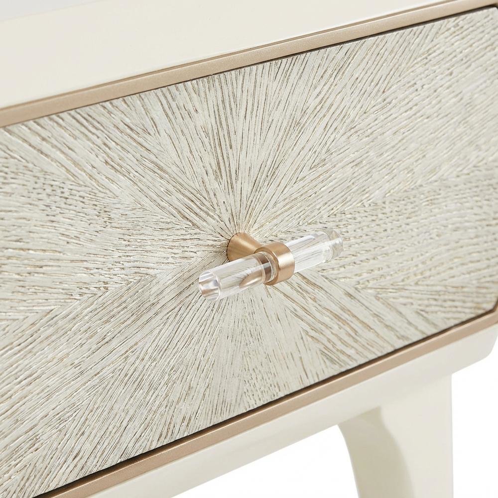 Champagne 1-Drawer Nightstand with Acrylic Finish and Modern Design
