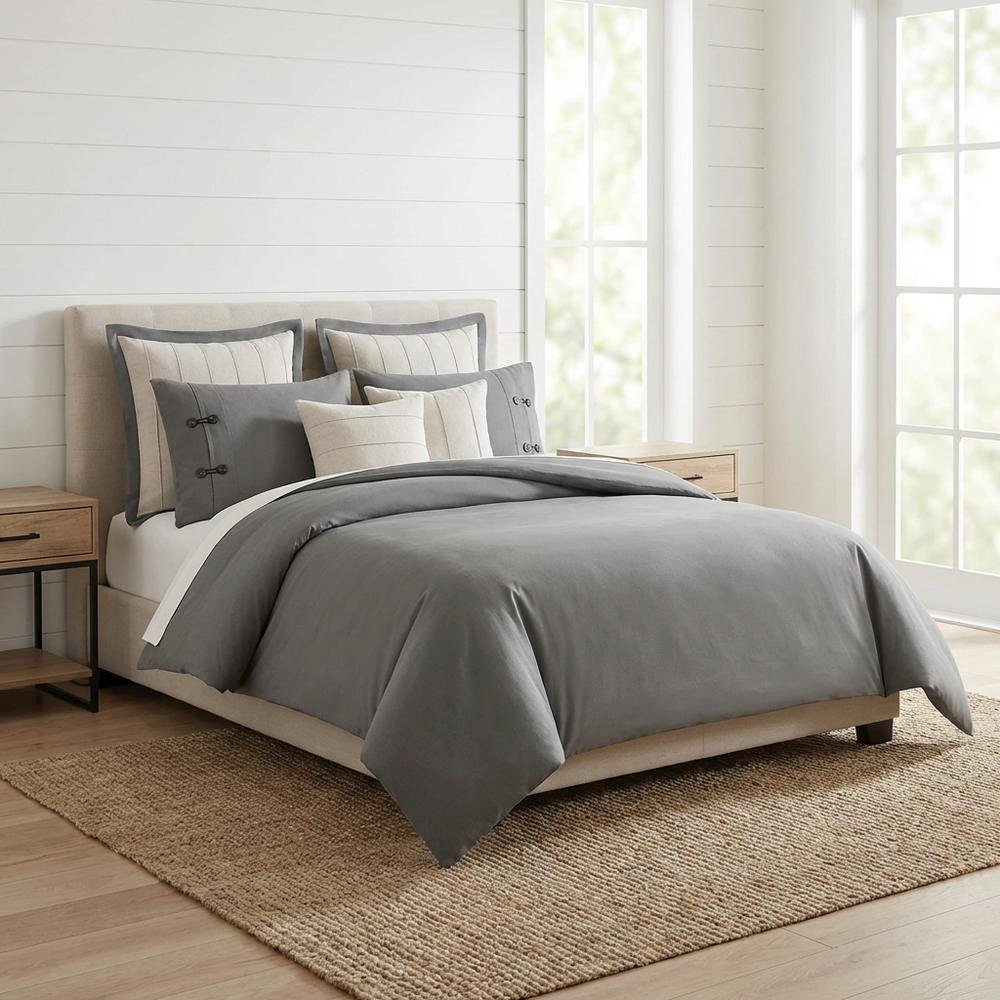 Fusion 8-Piece King Duvet Set - Gray
