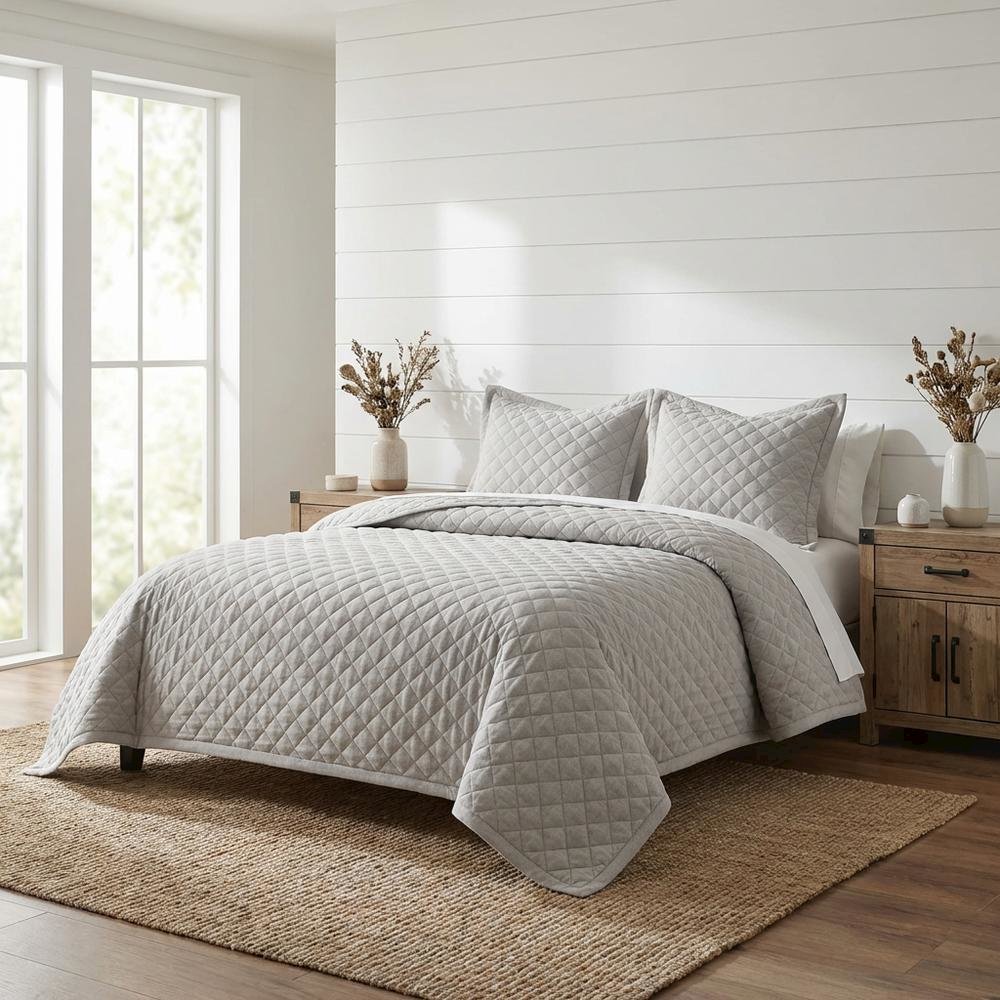 Aragoza 3-Piece Queen Quilt Set - Dove