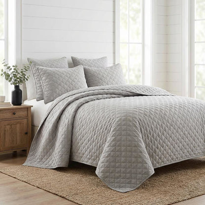 Aragoza 4-Piece King Quilt Set - Dove