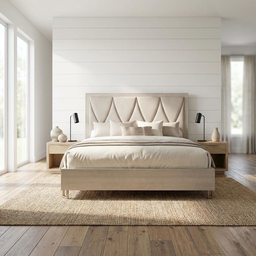 Marin Eastern King Panel Bed - Greige