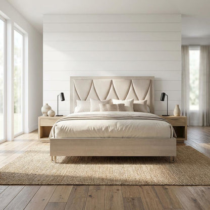 Marin Eastern King Panel Bed - Greige