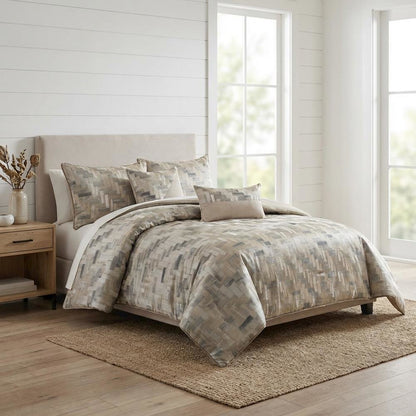 Astaire 5-Piece Queen Comforter Set - Patina