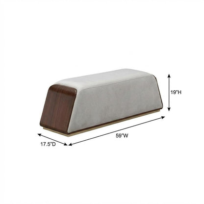 Houston Accent Bench - Porcini/Walnut