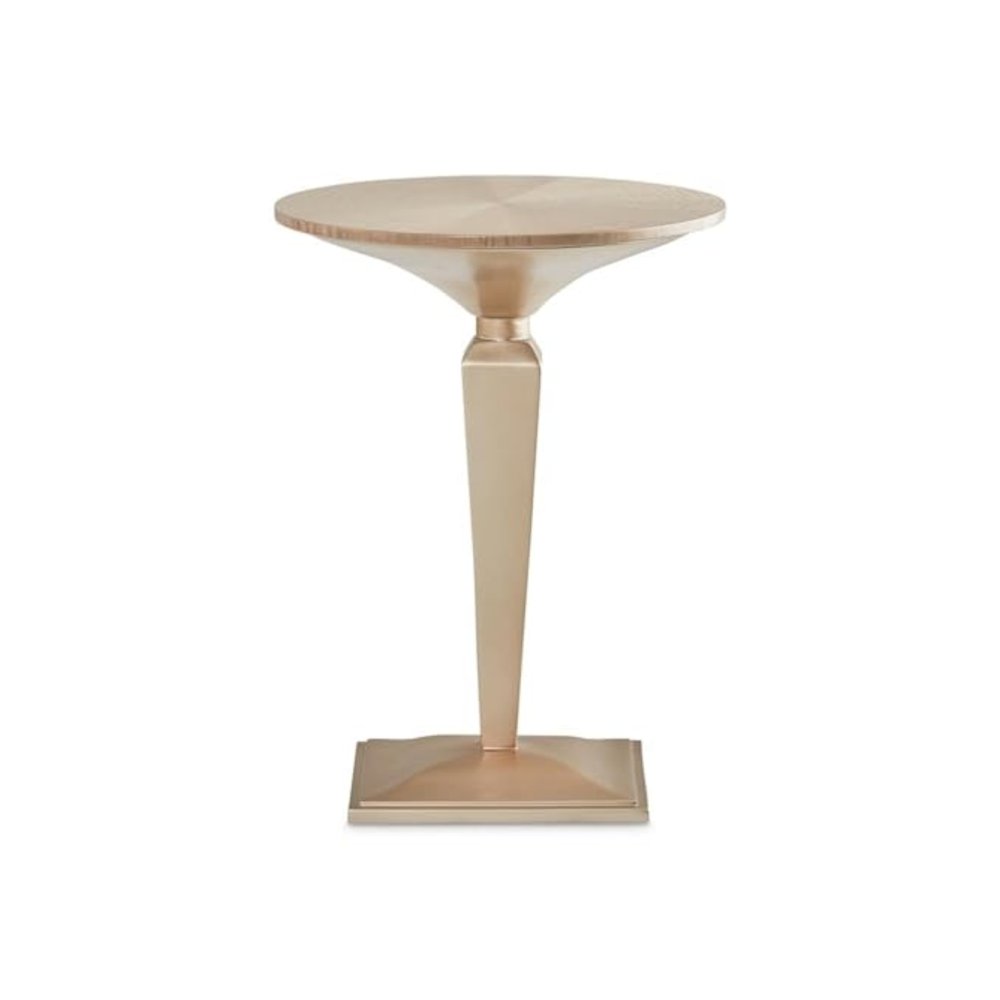 Malibu Crest Round Pedestal Tea Table - Chardonnay