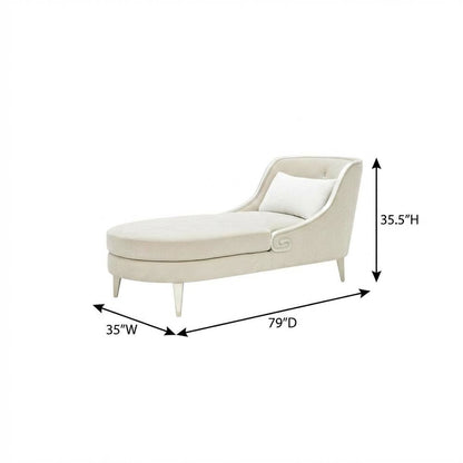 La Marisia Chenille Chaise - Tranquil/Light Champagne