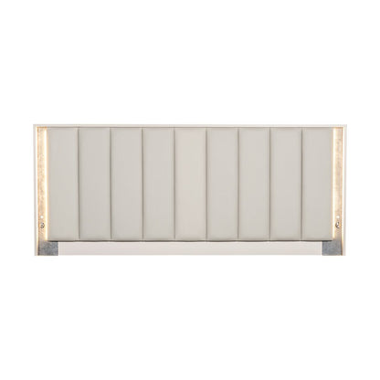 Pavira Eastern King Bed with LED Lights - Stone