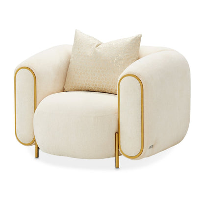 Sassani Accent Chair - Crepe/Gold