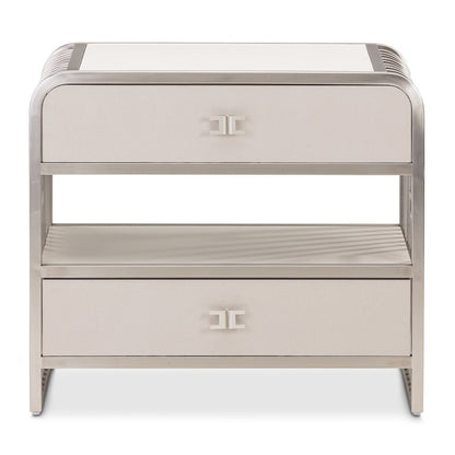 Roxbury Park Metal Nightstand - Stainless Steel
