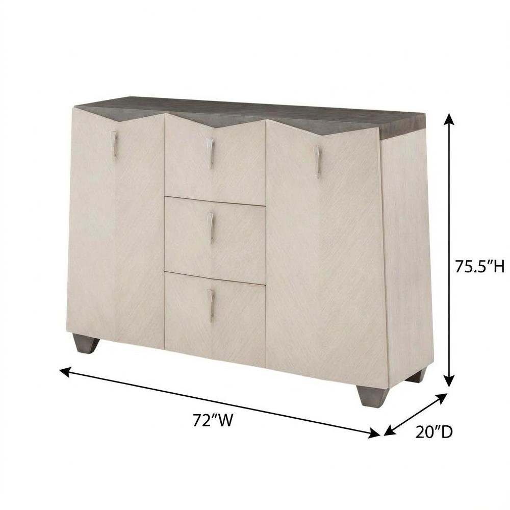Fantosini Sideboard with Mirror - Silver Mist