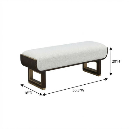West Kensington Accent Bench - Cream Puff/Medium Espresso