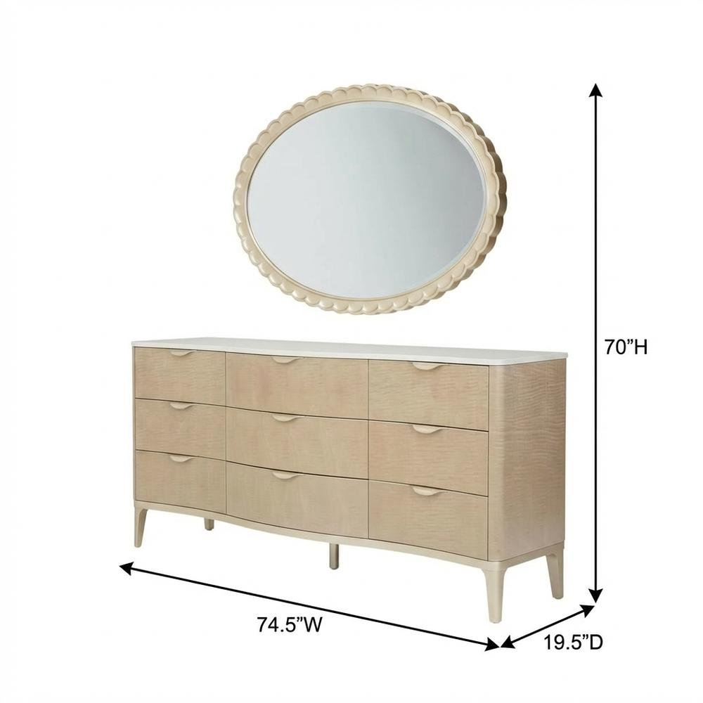 Malibu Crest Dresser with Mirror - Blush