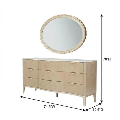 Malibu Crest Dresser with Mirror - Blush
