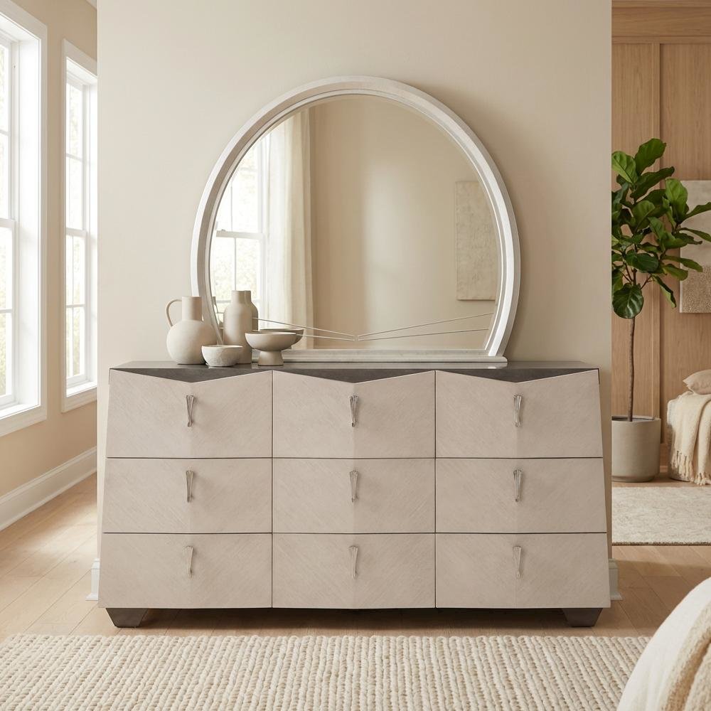 Fantosini Dresser with Mirror - Silver Mist