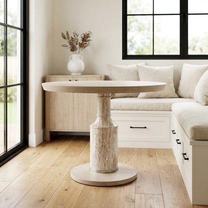 Lotus Bay 40" Round Gathering Table - Sand