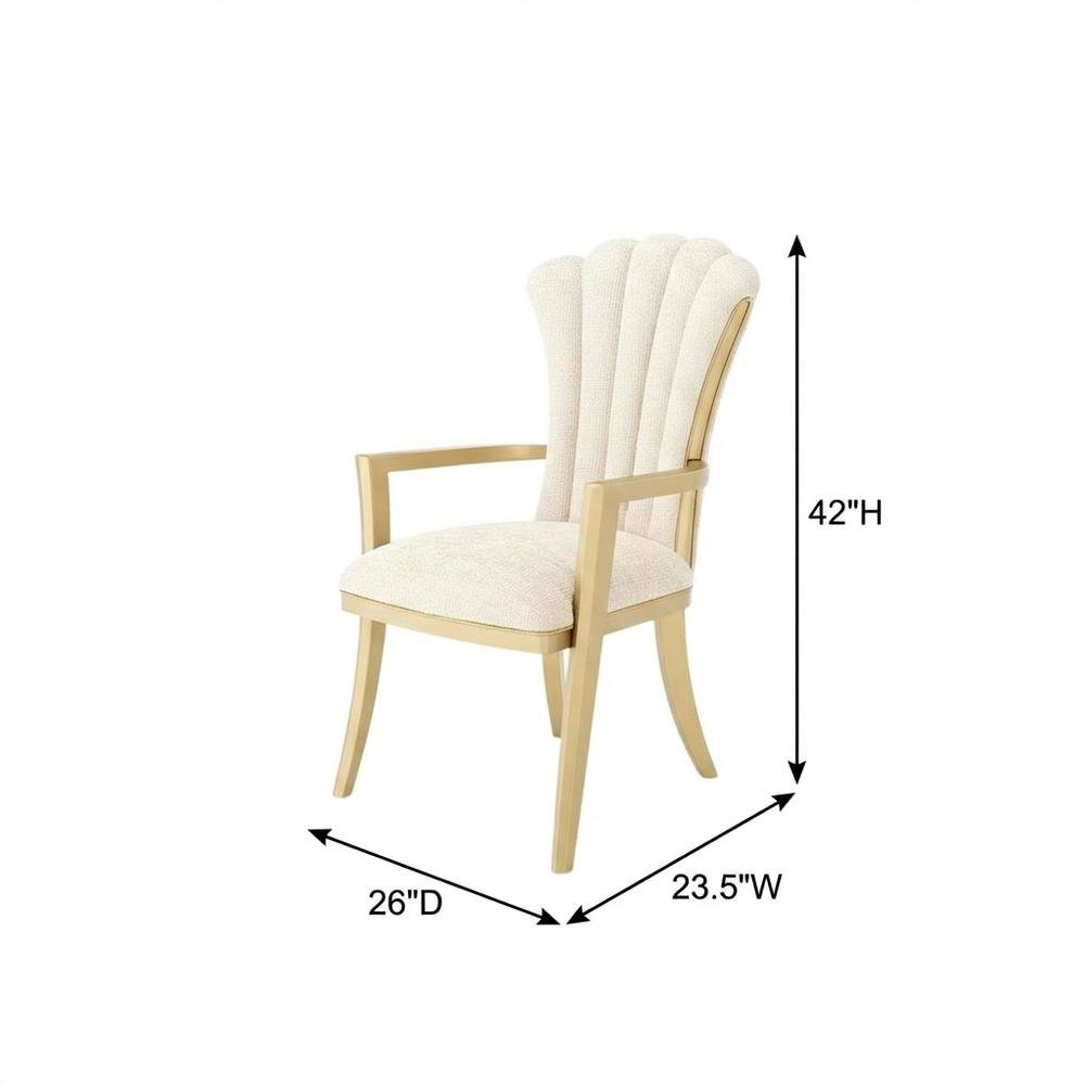 Fantosini Dining Arm Chair, Set of 2 - Natural/Gold