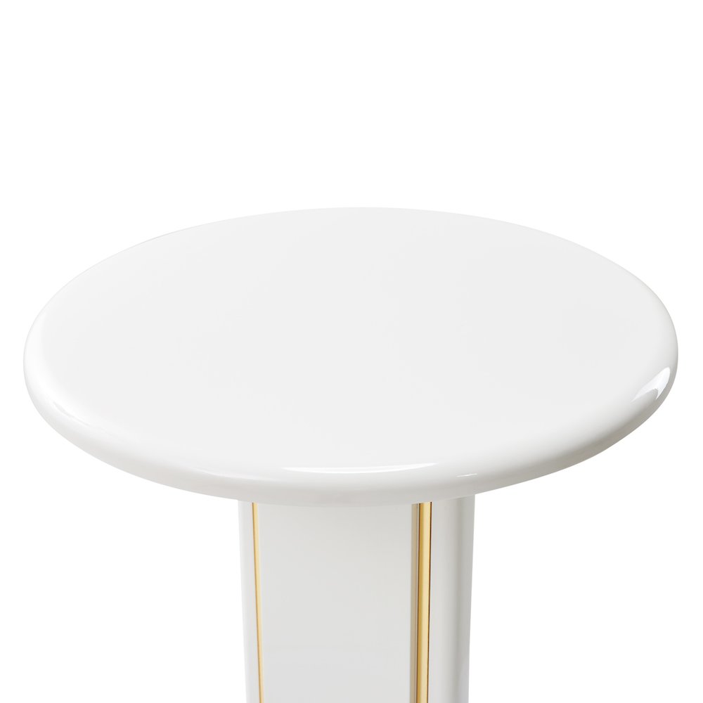 Sassani Accent Table - Pearl White/Gold
