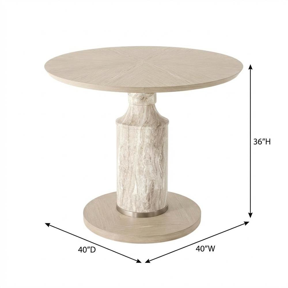 Lotus Bay 40" Round Gathering Table - Sand